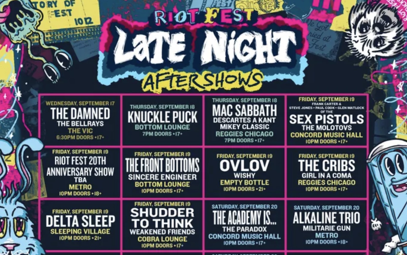 Riot Fest 20th Anniversary Isn’t Holding Back As They Announce 2025 Late Night Aftershow