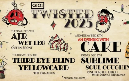 Q101’s 31st Twisted Concert Series Welcomes Four Nights of Live Alternative Music Featuring Cake, AJR, Third Eye Blind, Wet Leg, Sublime and More