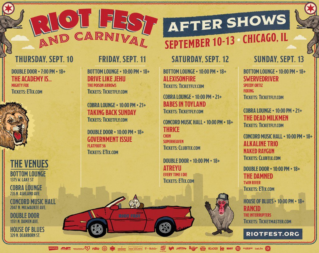 Riot Fest 2015 Announce After Shows