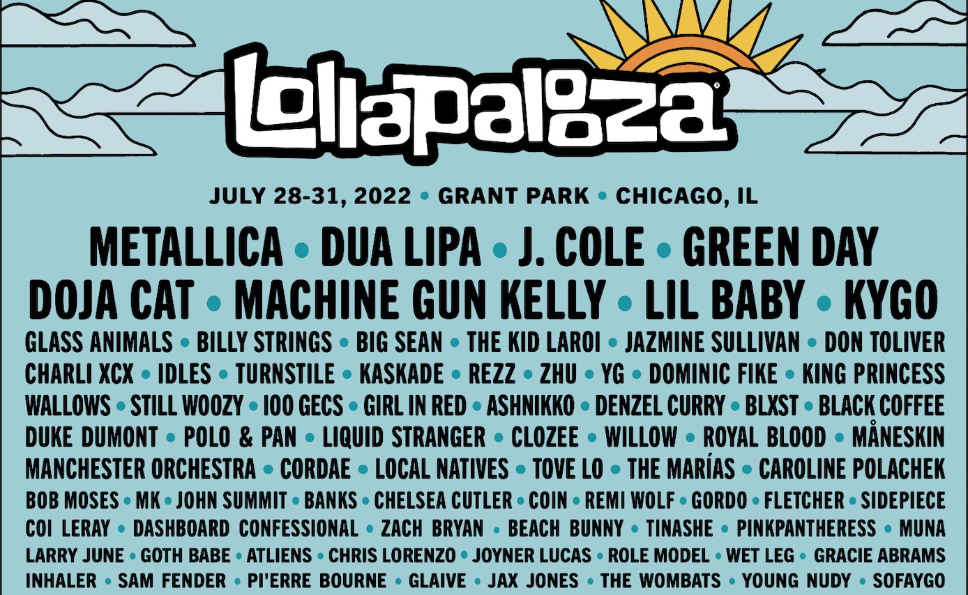 Chicago’s Music Festival of Festivals Lollapalooza Returns Big With 2022 LineUp Includes Giants In All Genres Metallica, Dua Lipa and J. Cole Plus Return of Jane’s Addiction