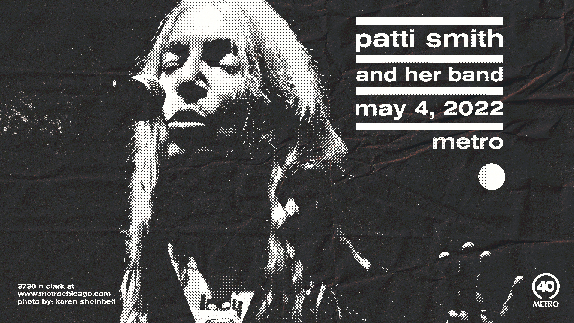 METRO Welcomes Patti Smith and Her Band For Special 40th Anniversary Performance